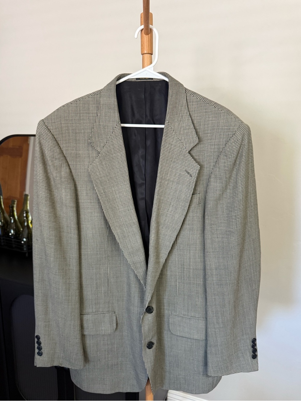 Oscar de la Renta Designer Houndstooth Coat Blazer Suit Jacket Men’s Size 42